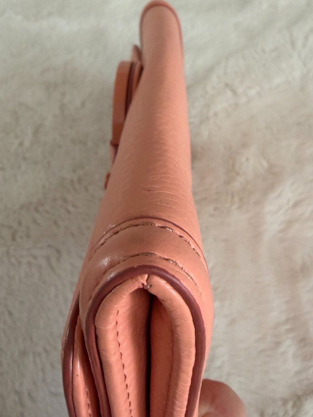 Tory Burch Amanda Envelope Continental Salmon Pink Leather Wallet - Picture 5 of 14